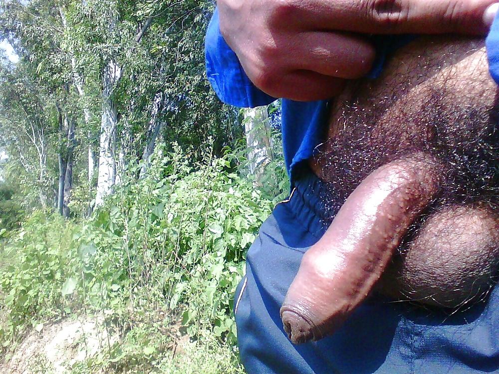 4P My cock outdoor on road side flashing