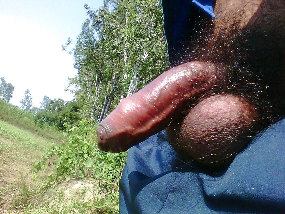 4P My cock outdoor on road side flashing