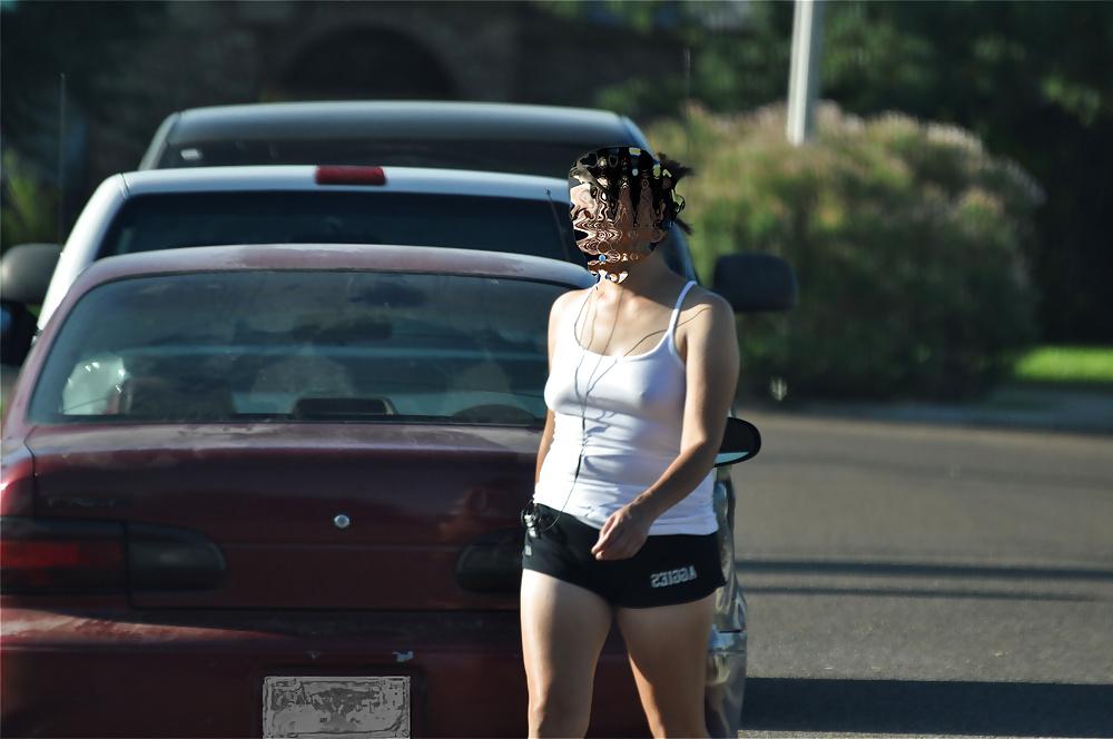 11P Flashing, braless, and construction workers.
