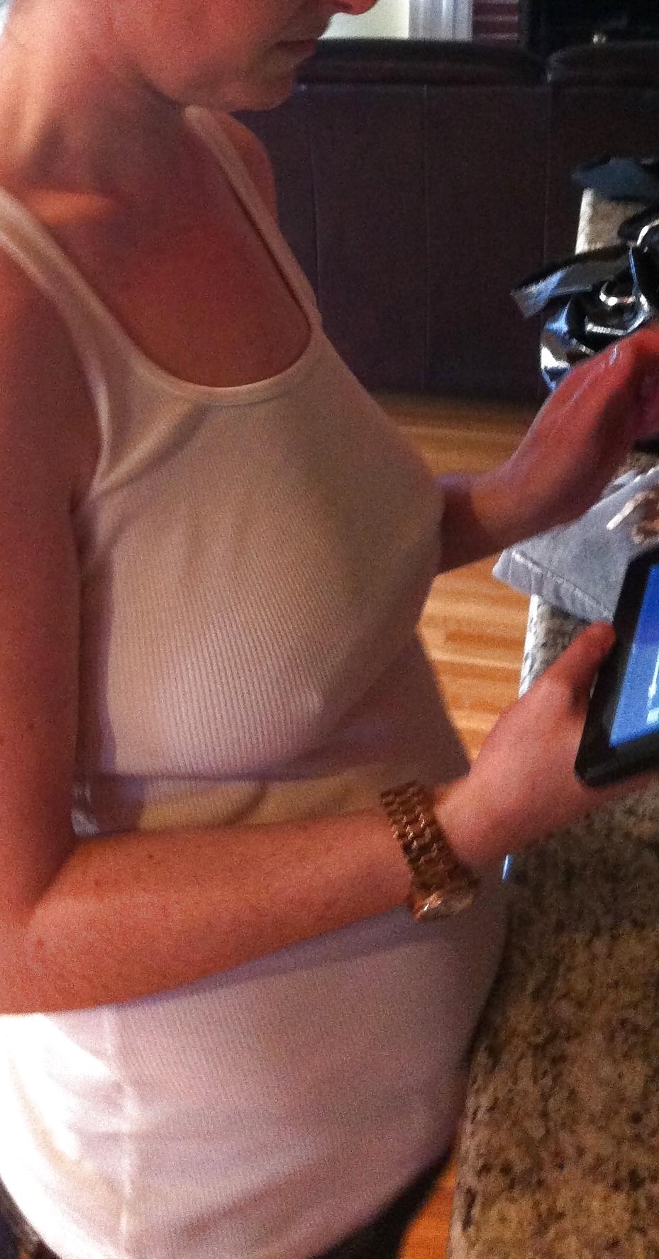 10P Wife Flash and Braless wife-beater