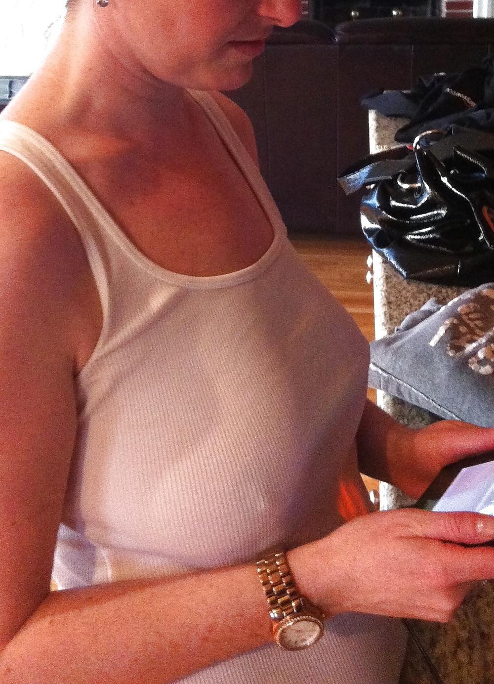 10P Wife Flash and Braless wife-beater