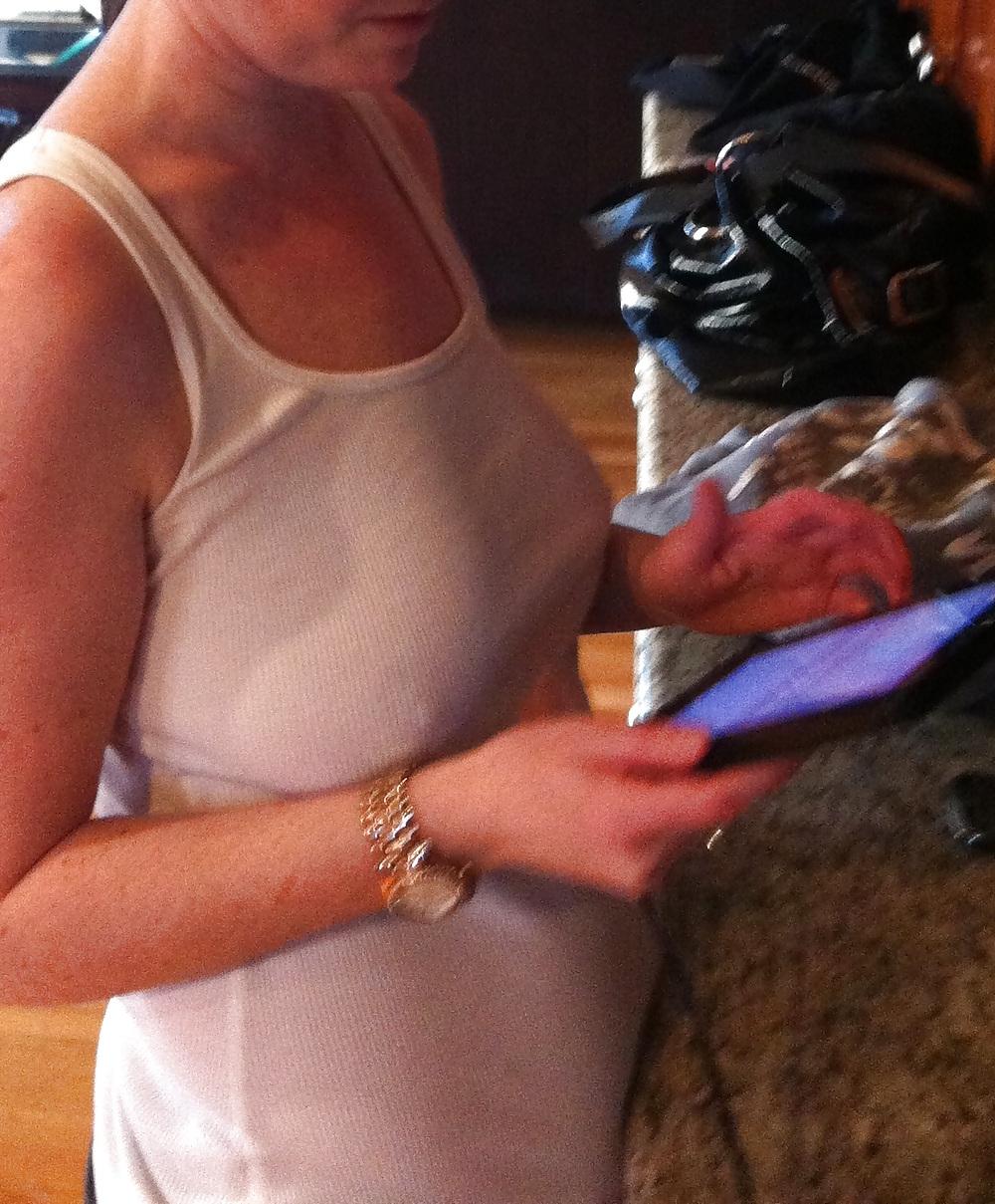 10P Wife Flash and Braless wife-beater