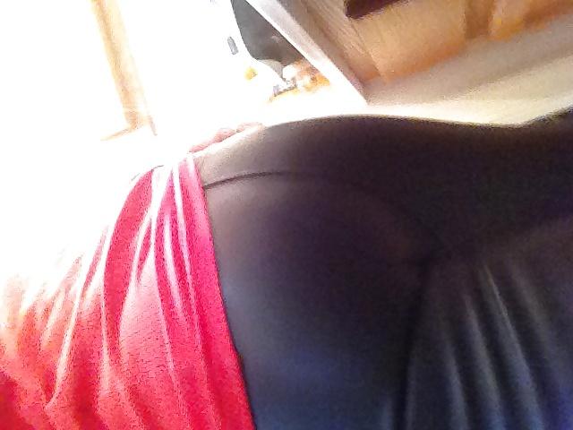 9P My ass in leather-like leggings