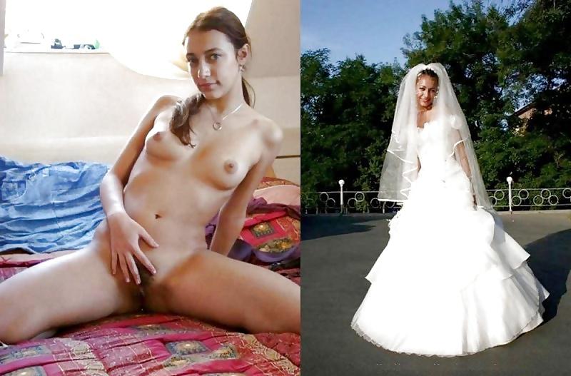 25P Brides and bridesmaids. Before and after.