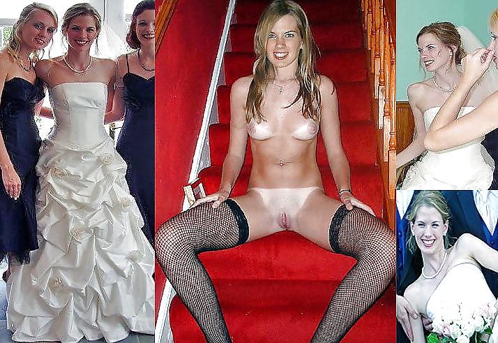 25P Brides and bridesmaids. Before and after.