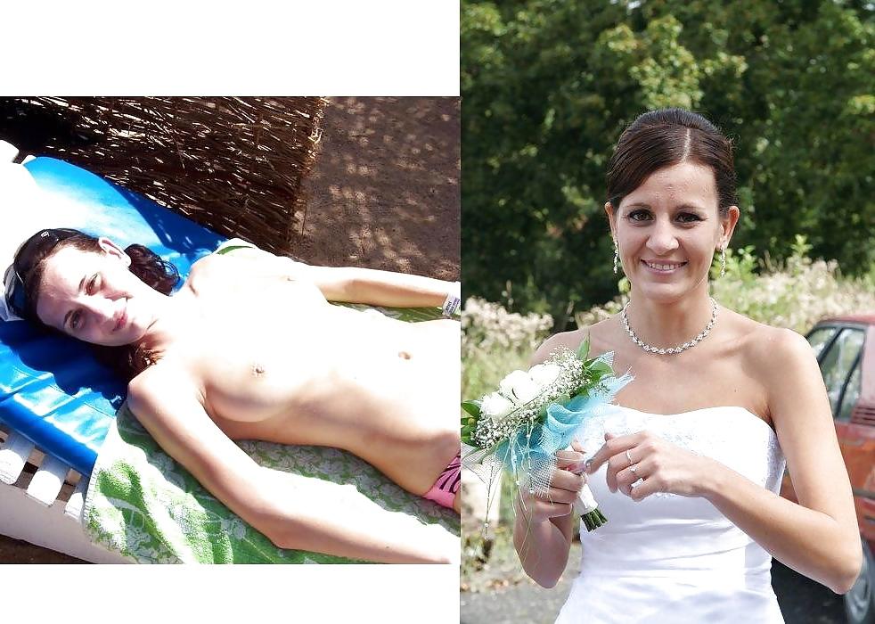 25P Brides and bridesmaids. Before and after.