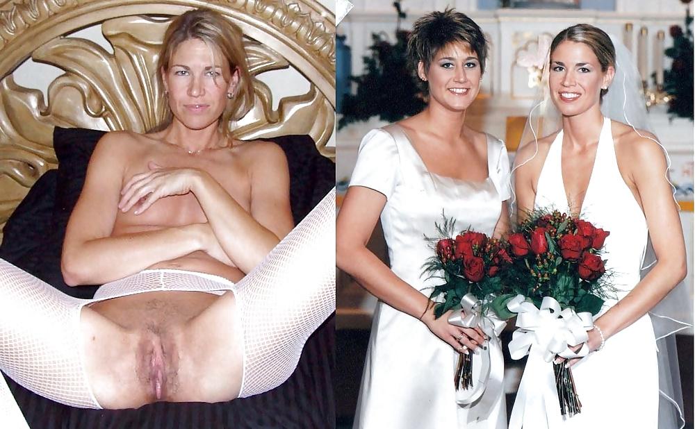 25P Brides and bridesmaids. Before and after.