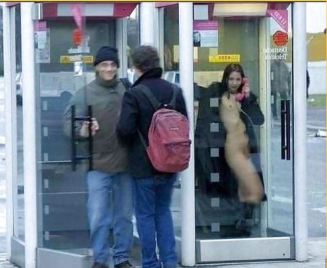 25P Flashing In A Phone Booth