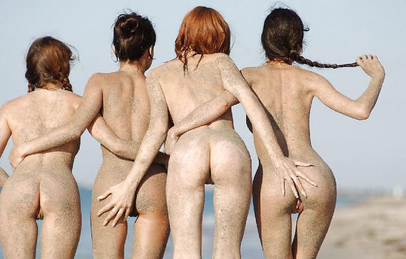 18P Four lesbians at the beach