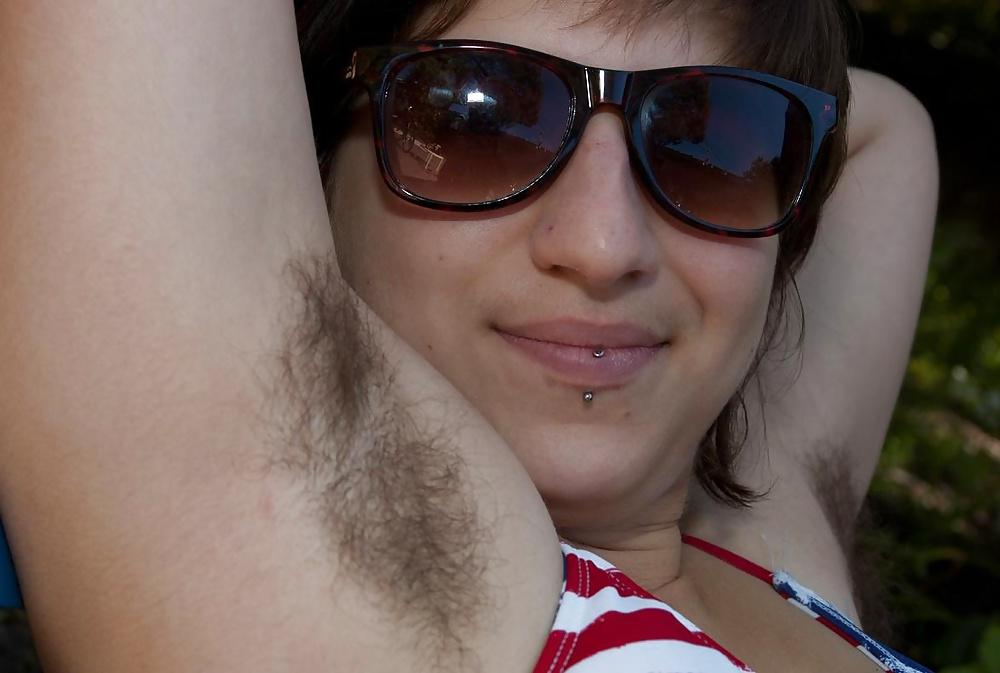 25P Miscellaneous girls showing hairy, unshaven armpits 6