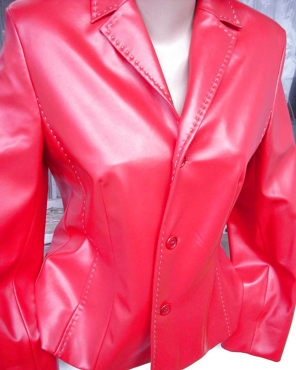 4P Soft red leather needs my cock