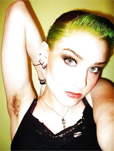 25P Miscellaneous girls showing hairy, unshaven armpits 2