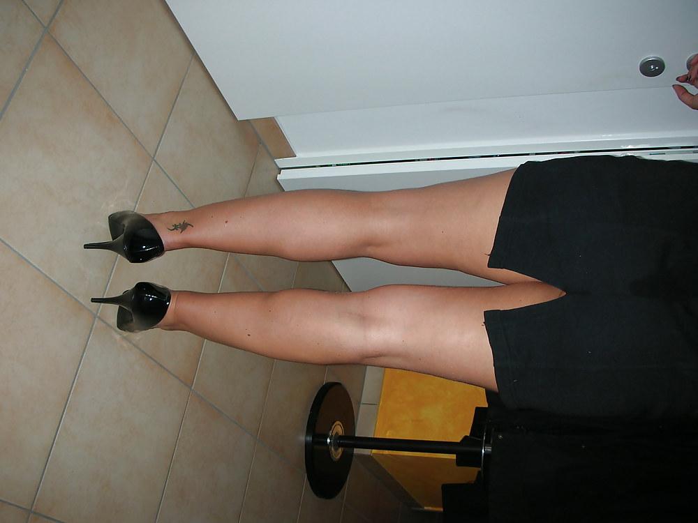 15P Wife black patent leather heels