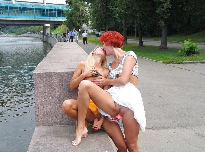 25P Public pussy and tit flashing. Street sluts.