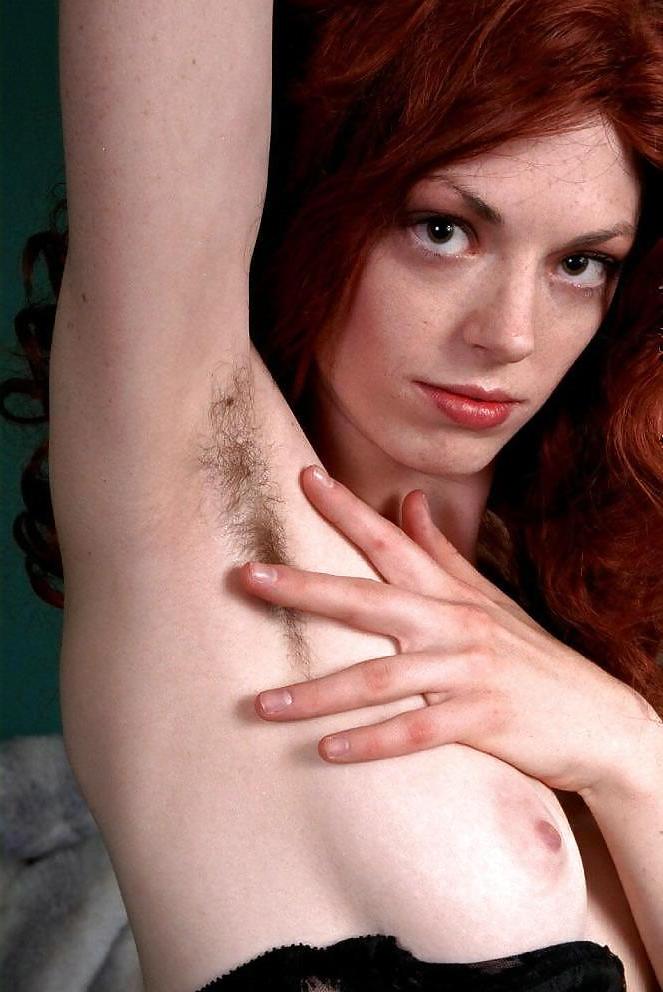 25P Harriet, redhead with hairy armpits and pussy