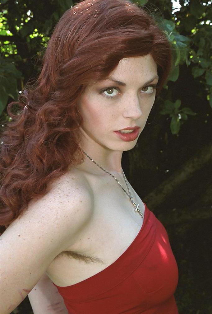 25P Harriet, redhead with hairy armpits and pussy