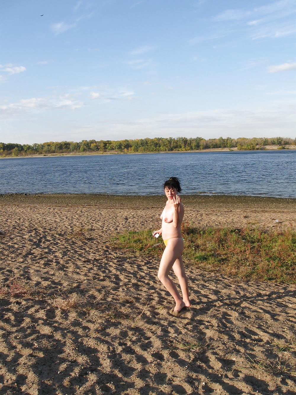25P Lili naked on a public beach - 2