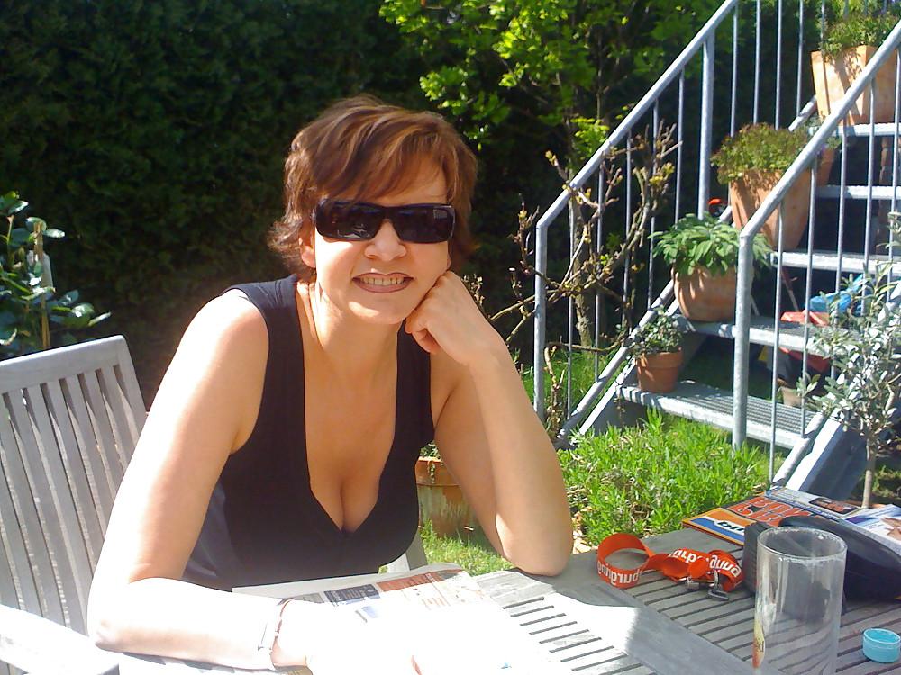 25P Short-Haired, Busty, Saggy Mature on the Beach
