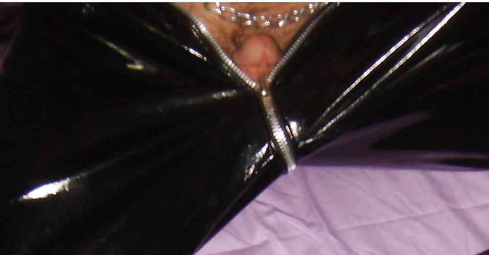 11P Black Vinyl zip around pants