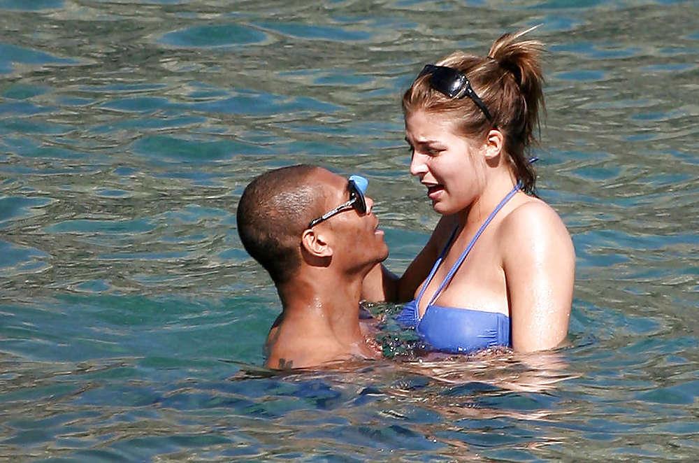 16P Gemma Atkinson Blue Bikini Candids on the Beach