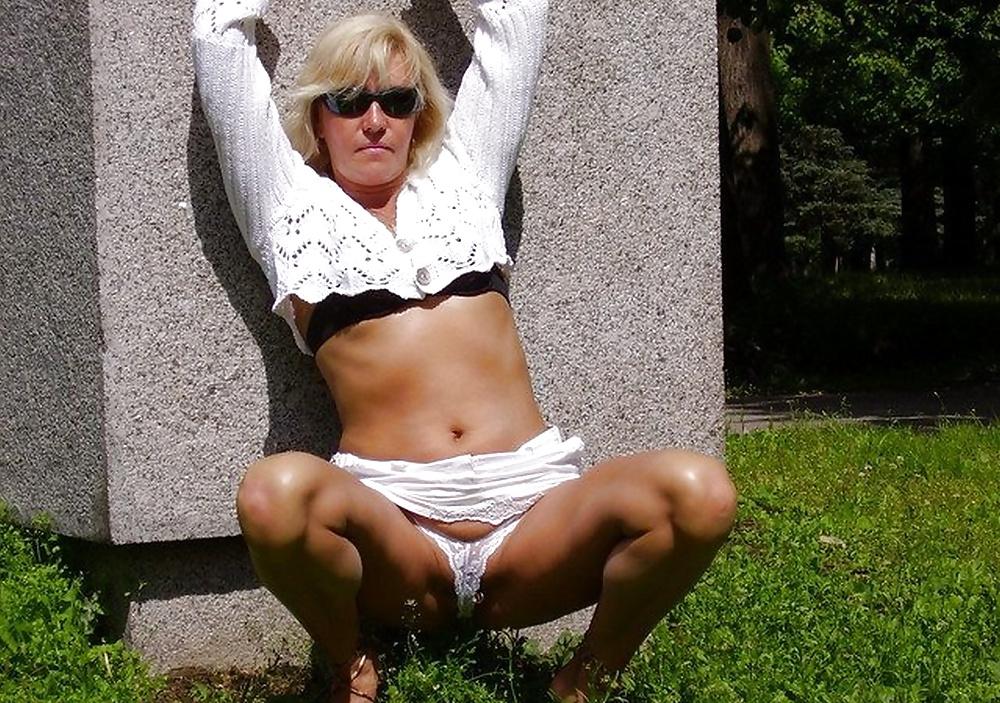 20P Flashing in white knickers