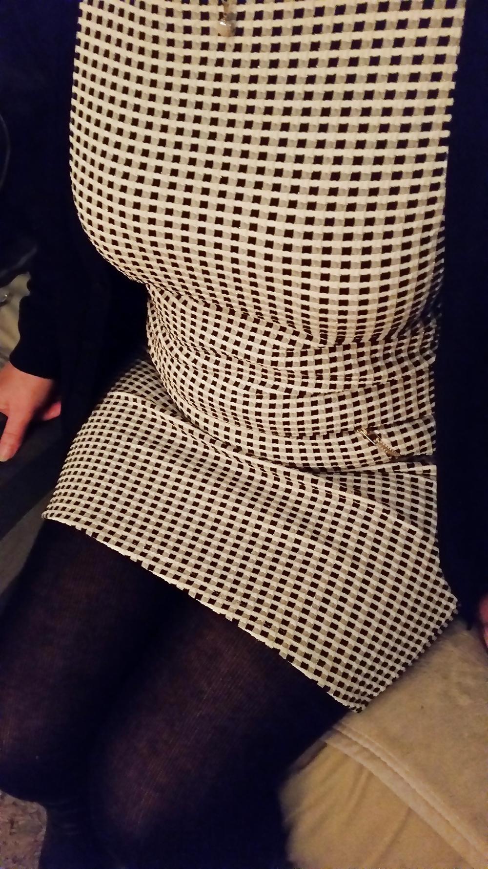5P Flashing my black tights and pink knickers