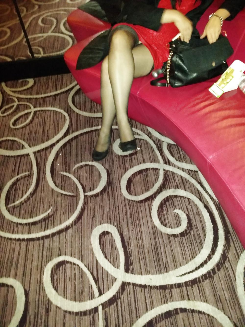 18P Works night out flashing (no knickers )