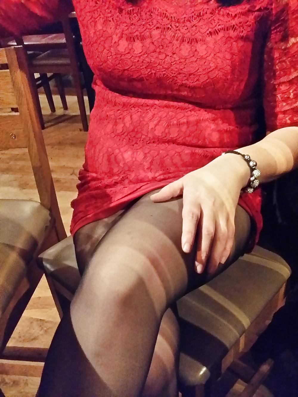 18P Works night out flashing (no knickers )