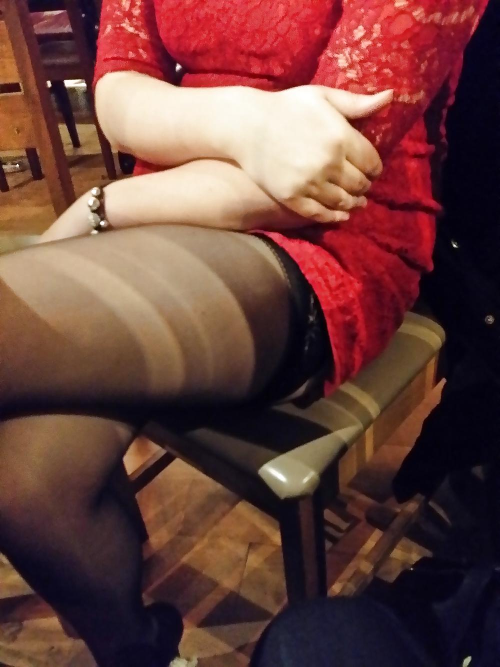 18P Works night out flashing (no knickers )
