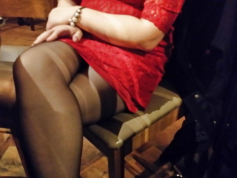 18P Works night out flashing (no knickers )