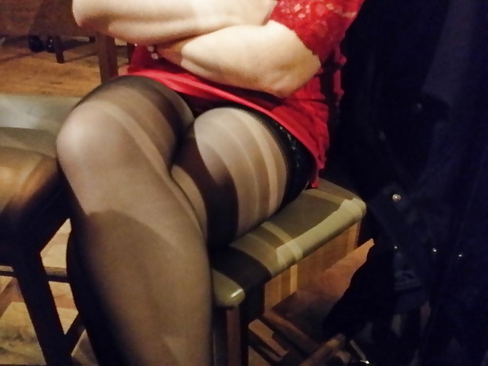 18P Works night out flashing (no knickers )