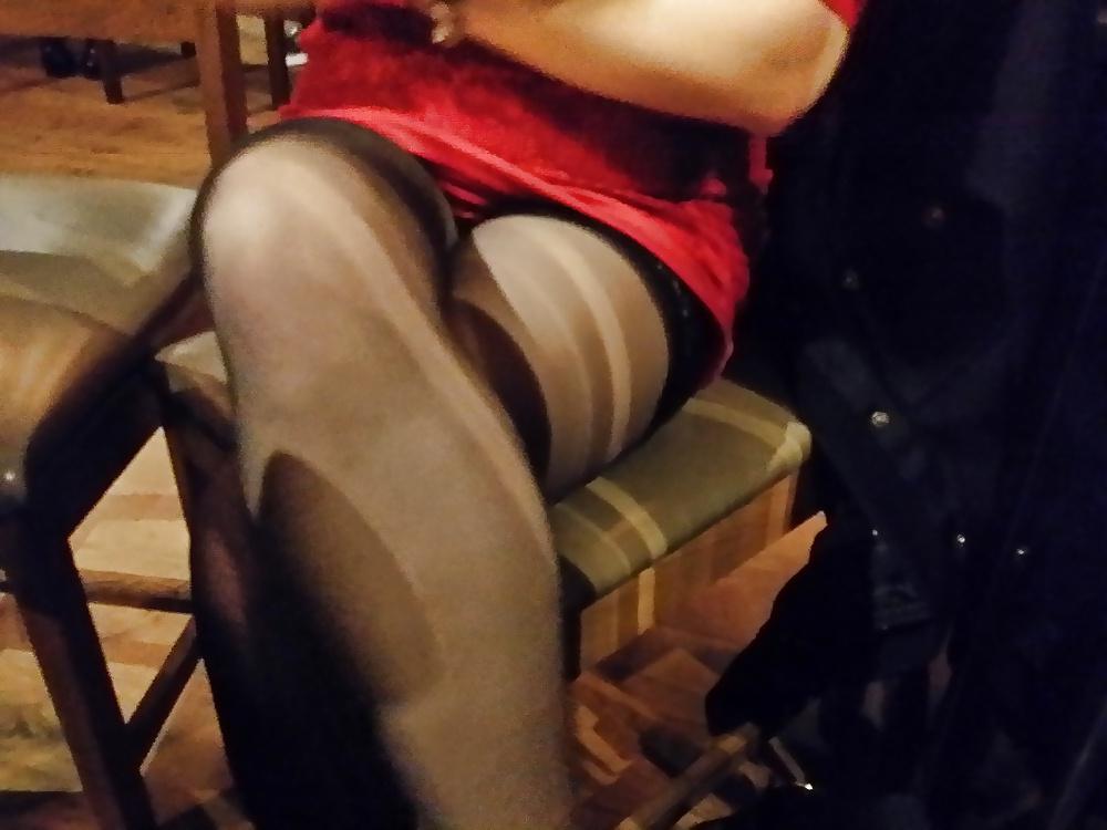 18P Works night out flashing (no knickers )