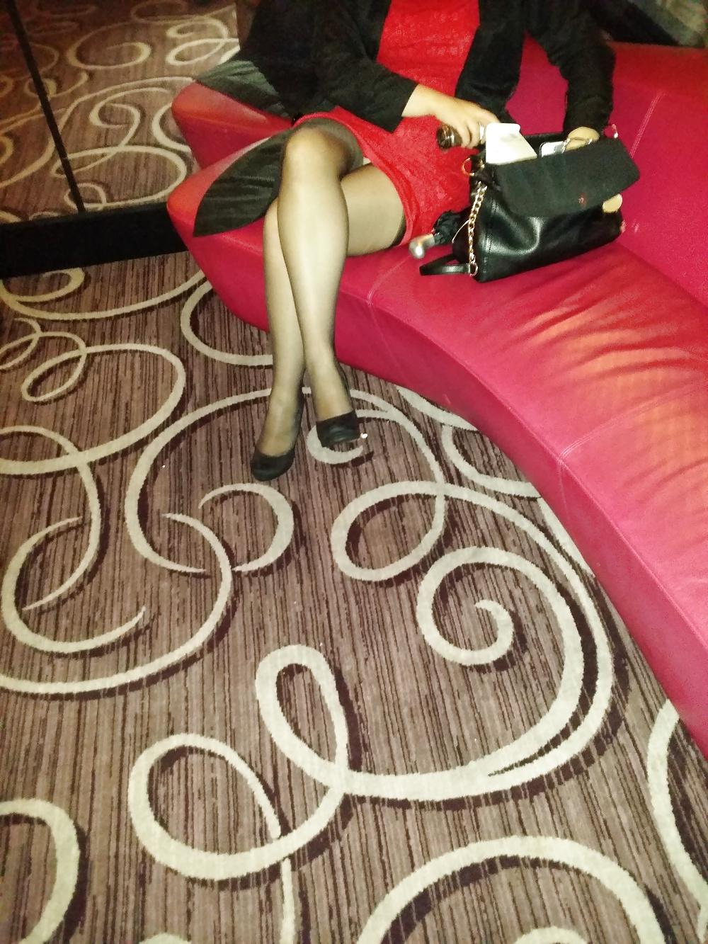 18P Works night out flashing (no knickers )