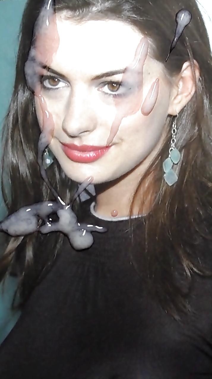14P Anne Hathaway See Through With Cock And Cum Facial!