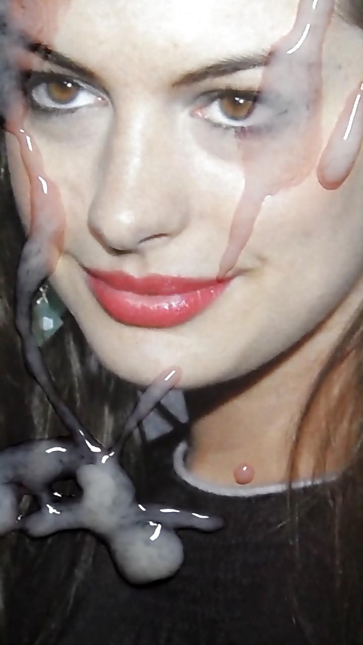 14P Anne Hathaway See Through With Cock And Cum Facial!