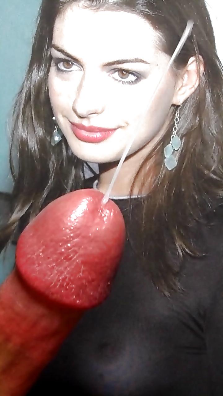 14P Anne Hathaway See Through With Cock And Cum Facial!