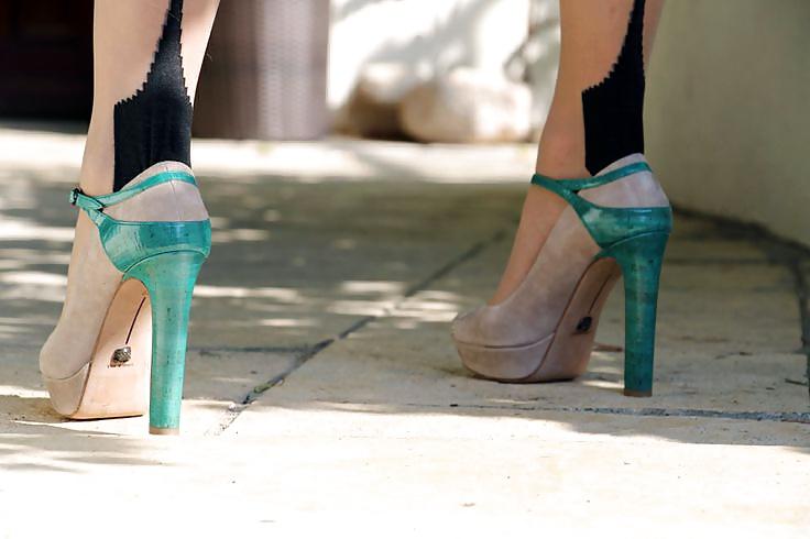 23P Wonderful Legs wrapped  in Nylon and High Heels on Feet