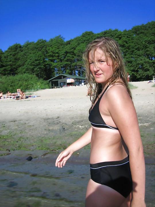 25P Two teens on the beach!
