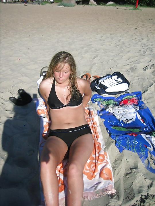 25P Two teens on the beach!