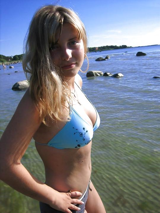 25P Two teens on the beach!