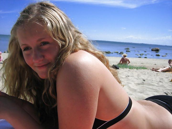 25P Two teens on the beach!