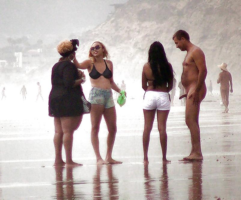 25P Caught erecting at nude beach - part 2