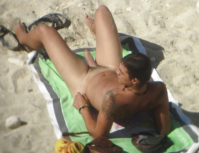 25P Caught erecting at nude beach - part 2