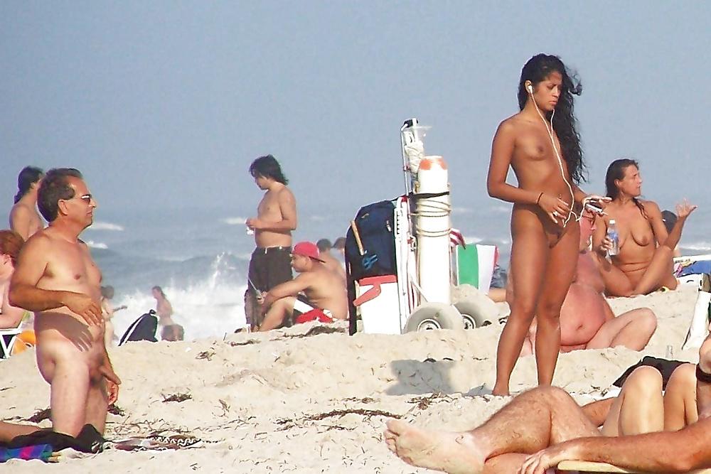 25P Caught erecting at nude beach - part 2