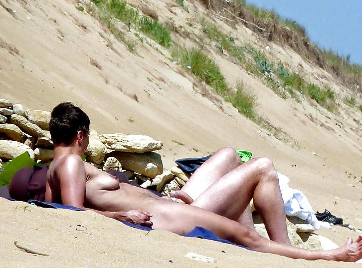 25P Caught erecting at nude beach - part 2