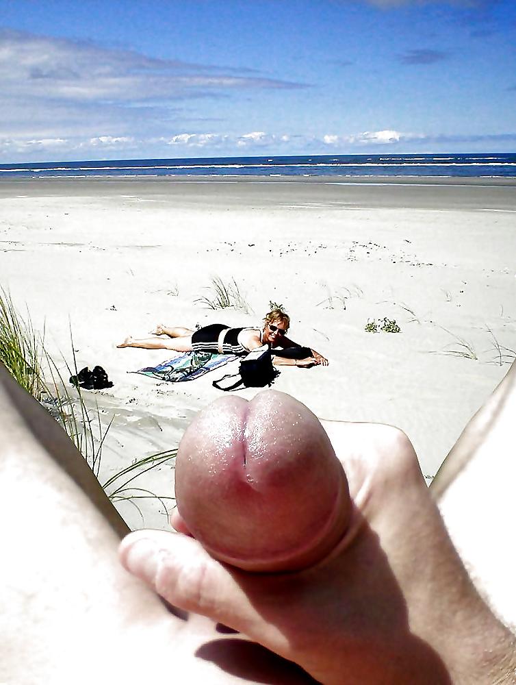 25P Caught erecting at nude beach - part 2
