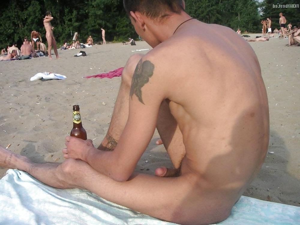 25P Caught erecting at nude beach - part 2