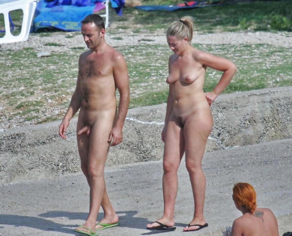 25P Caught erecting at nude beach - part 2