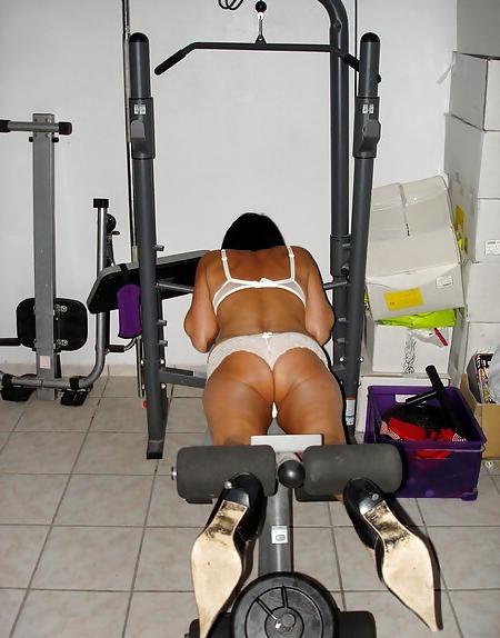 7P White panties 10:Amateur mature workout.