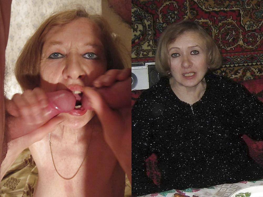 19P Dressed and undressed mature woman